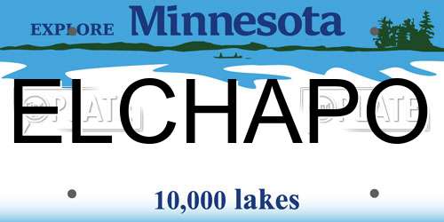 ELCHAPO Minnesota License Plate