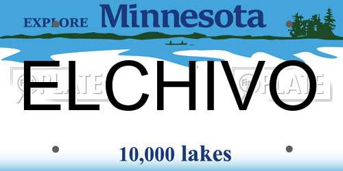 ELCHIVO Minnesota License Plate