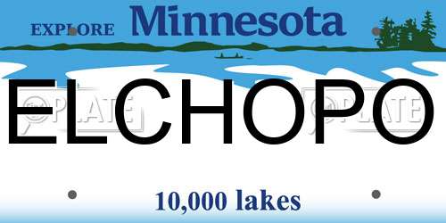 ELCHOPO Minnesota License Plate