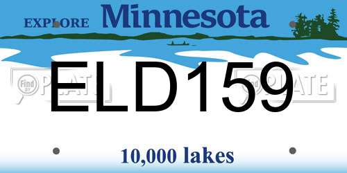 ELD159 Minnesota License Plate