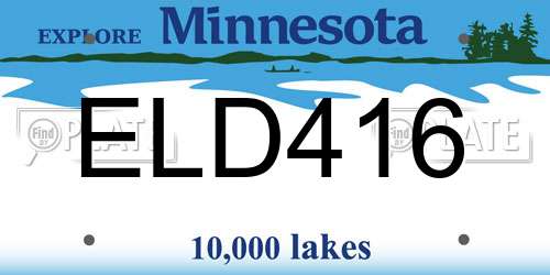 ELD416 Minnesota License Plate
