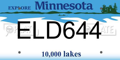 ELD644 Minnesota License Plate