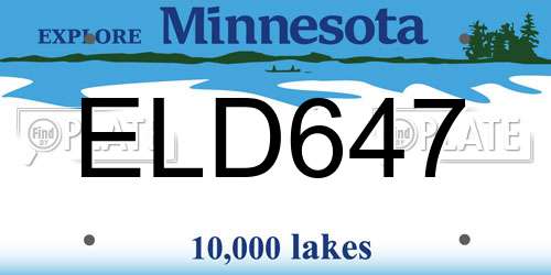 ELD647 Minnesota License Plate