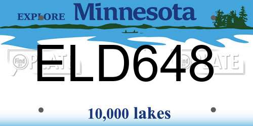 ELD648 Minnesota License Plate