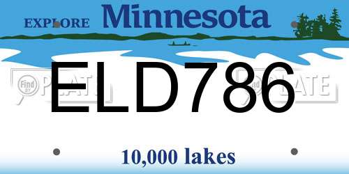 ELD786 Minnesota License Plate