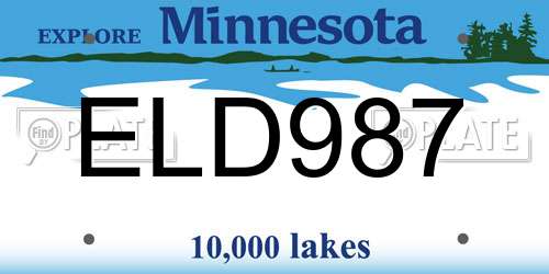ELD987 Minnesota License Plate