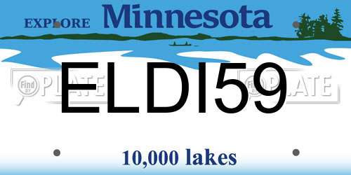 ELDI59 Minnesota License Plate