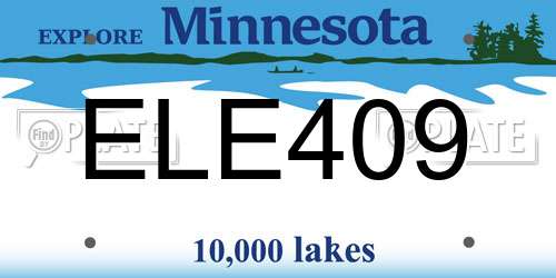 ELE409 Minnesota License Plate