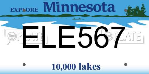 ELE567 Minnesota License Plate