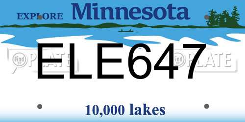 ELE647 Minnesota License Plate