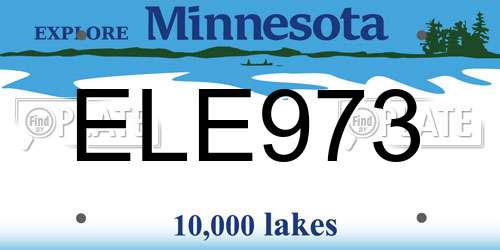 ELE973 Minnesota License Plate