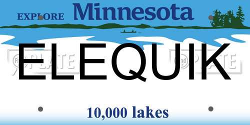 ELEQUIK Minnesota License Plate