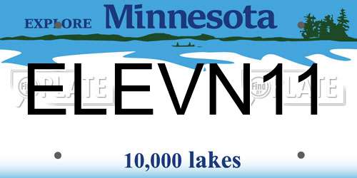 ELEVN11 Minnesota License Plate