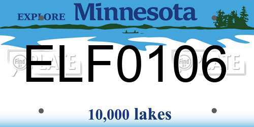 ELF0106 Minnesota License Plate