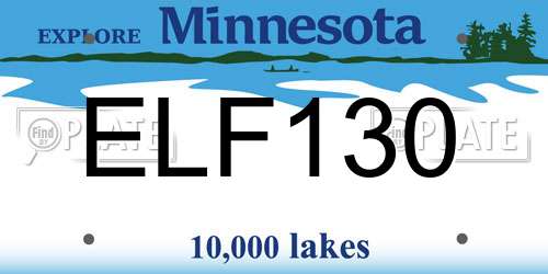 ELF130 Minnesota License Plate