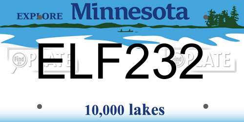ELF232 Minnesota License Plate