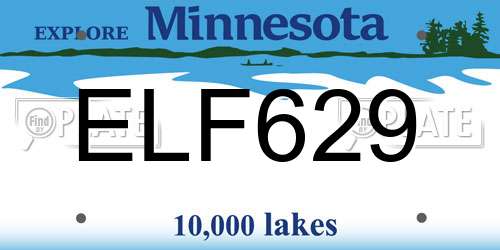 ELF629 Minnesota License Plate