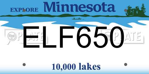 ELF650 Minnesota License Plate