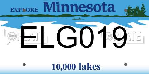 ELG019 Minnesota License Plate