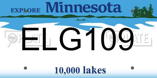 ELG109 Minnesota License Plate
