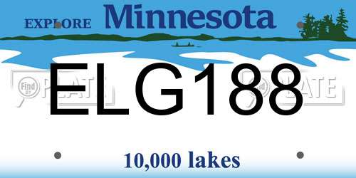 ELG188 Minnesota License Plate