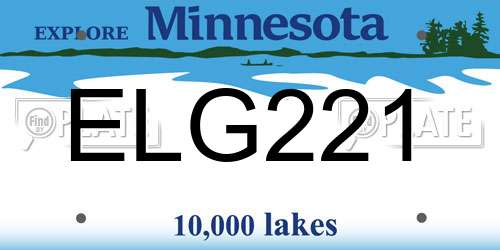 ELG221 Minnesota License Plate