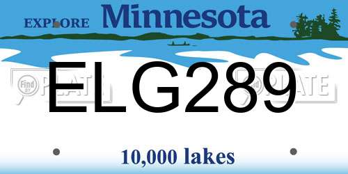 ELG289 Minnesota License Plate
