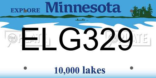 ELG329 Minnesota License Plate