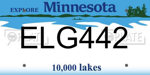 ELG442 Minnesota License Plate