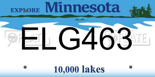 ELG463 Minnesota License Plate