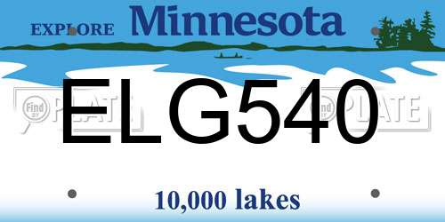 ELG540 Minnesota License Plate