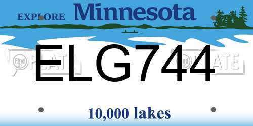 ELG744 Minnesota License Plate