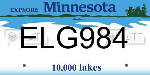 ELG984 Minnesota License Plate