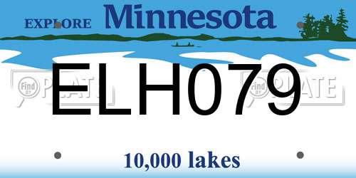 ELH079 Minnesota License Plate