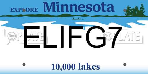 ELIFG7 Minnesota License Plate