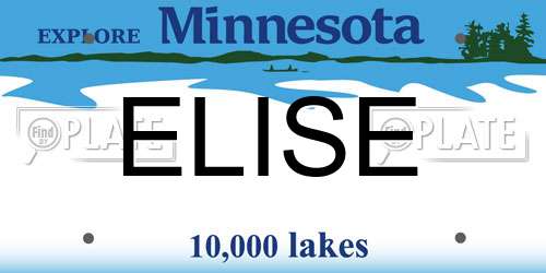 ELISE Minnesota License Plate