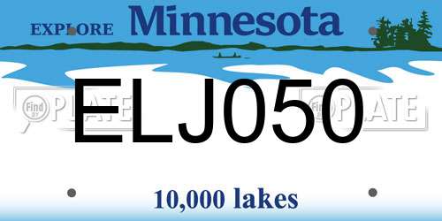 ELJ050 Minnesota License Plate