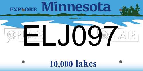 ELJ097 Minnesota License Plate