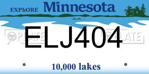 ELJ404 Minnesota License Plate
