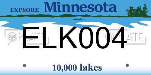 ELK004 Minnesota License Plate