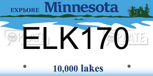 ELK170 Minnesota License Plate