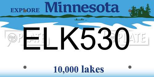 ELK530 Minnesota License Plate
