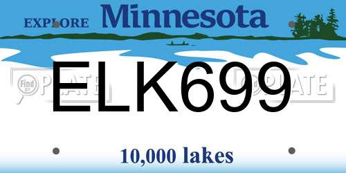 ELK699 Minnesota License Plate