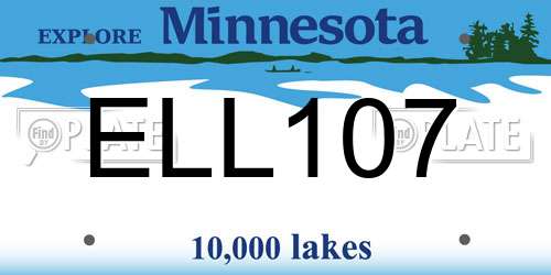 ELL107 Minnesota License Plate