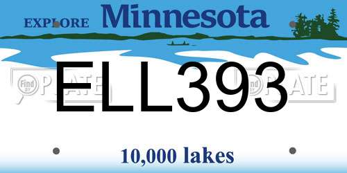ELL393 Minnesota License Plate