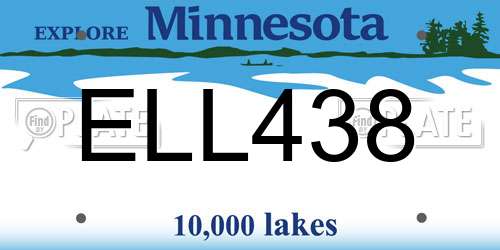ELL438 Minnesota License Plate