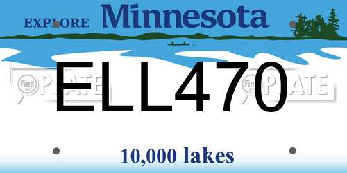ELL470 Minnesota License Plate
