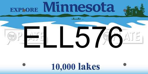 ELL576 Minnesota License Plate