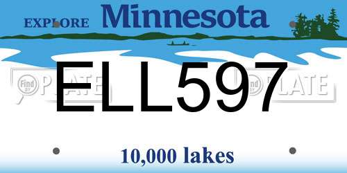 ELL597 Minnesota License Plate