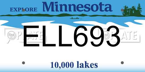 ELL693 Minnesota License Plate